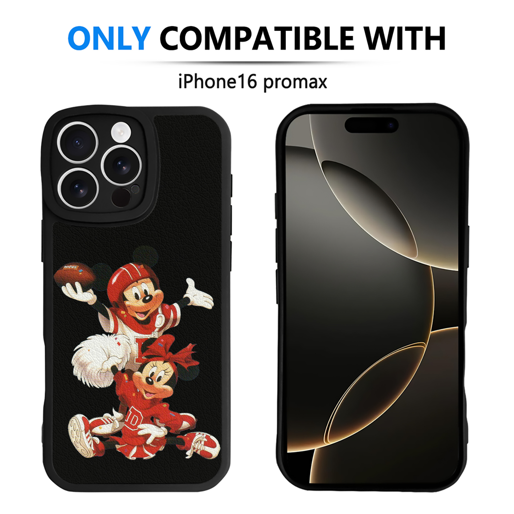 （画像用） ミッキーマウス Mickey Mouse 【iPhone 16シリーズ対応】シリコンスマホケース（レザー調） 材質：シリコン